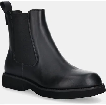 Dámská zimní obuv Kožené kotníkové boty BOSS Eleri dámské, černá barva, na plochém podpatku, 50558637 50558637.001 99X, EUR 39