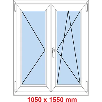 Okno Soft Dvoukřídlé plastové okno 105x155 cm, O+OS