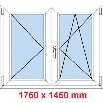Okno Soft Dvoukřídlé plastové okno 175x145 cm, O+OS