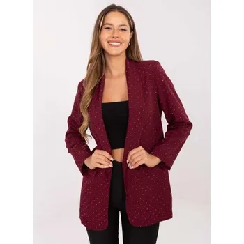 Dámské sako Bordové elegantní sako s aplikacemi RUE PARIS