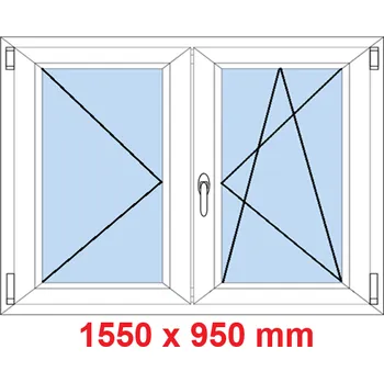 Okno Soft Dvoukřídlé plastové okno 155x95 cm, O+OS
