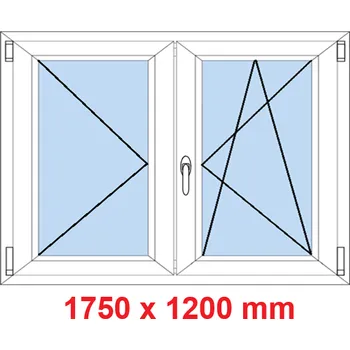 Okno Soft Dvoukřídlé plastové okno 175x120 cm, O+OS