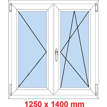 Okno Soft Dvoukřídlé plastové okno 125x140 cm, O+OS