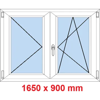 Okno Soft Dvoukřídlé plastové okno 165x90 cm, O+OS