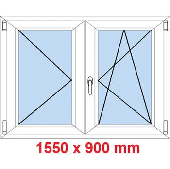 Okno Soft Dvoukřídlé plastové okno 155x90 cm, O+OS