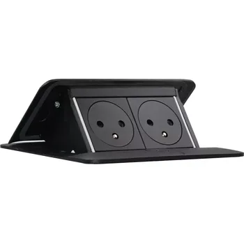 Elektrická zásuvka Pop-up blok, 2x zásuvka 230V (surface), černá matná, kabel 2m