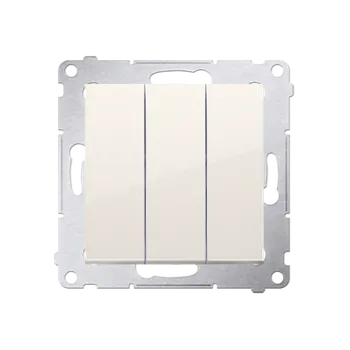 Elektrická zásuvka Ovladač zapínací 3 násobný (přístroj s krytem), s orientačním LED podsvětlením, řazení 1/0So+1/0So+1/0So, Simon 54, barva krémová