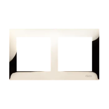 Elektrická zásuvka Rámeček 2 násobný, kovový, Simon 54, barva zlatá lesklá