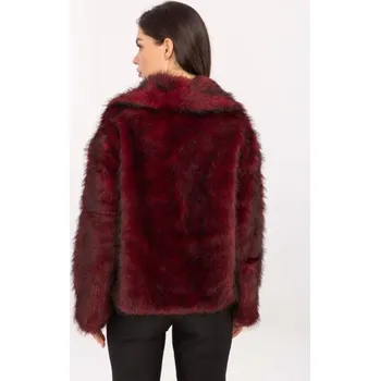 Dámská bunda Bordová kožená bunda s kapsami RUE PARIS