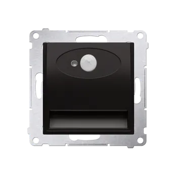 Elektrická zásuvka LED osvětlení s pohybovým senzorem (přístroj s krytem), 14 V / 0,64 W, barva světla teplá bílá (3100 °K), Simon 54, barva antracitová metalizovaná