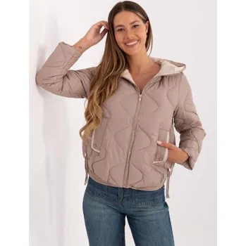 Tmavě béžová přechodová bunda se stahovacími manžetami