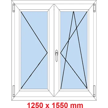 Okno Soft Dvoukřídlé plastové okno 125x155 cm, O+OS