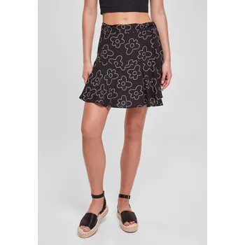 Dámská sukně Dámská viskóza Mini Skort blackflower Urban Classics hnědá 2546314