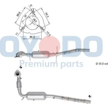 Filtr pevných částic Filtr sazových částic, výfukový systém OYODO 20N0132-OYO
