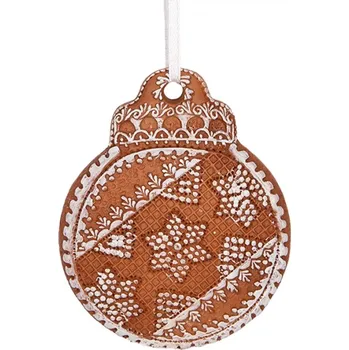 Vánoční ozdoba Hnědá vánoční ozdoba ve stylu perníčku Met Glazuur I – 8x2x10 cm