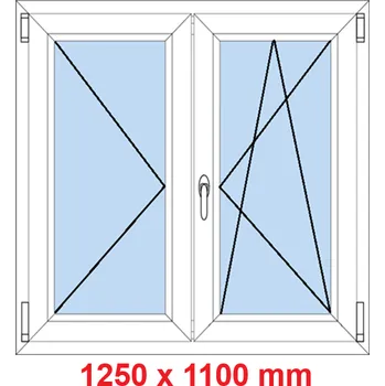 Okno Soft Dvoukřídlé plastové okno 125x110 cm, O+OS