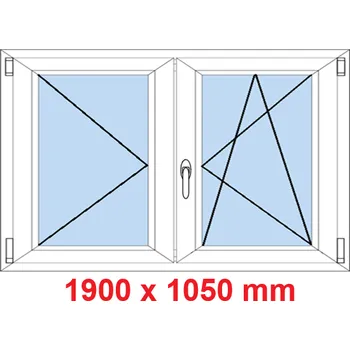 Okno Soft Dvoukřídlé plastové okno 190x105 cm, O+OS