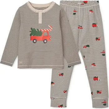 Dámské pyžamo Dětské bavlněné pyžamo Liewood Wilhelm Printed Pyjamas Set LW19854 námořnická modř 59X, vel. 122