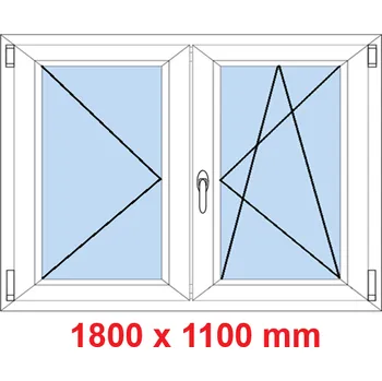 Okno Soft Dvoukřídlé plastové okno 180x110 cm, O+OS