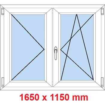 Okno Soft Dvoukřídlé plastové okno 165x115 cm, O+OS