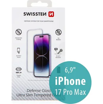 Tvrzené sklo (Tempered Glass) SWISSTEN pro Apple iPhone 17 / 17 Pro - přední - odolné - 0,3mm