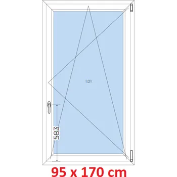 Okno Soft Plastové okno 95x170 cm, otevíravé a sklopné
