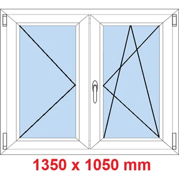 Okno Soft Dvoukřídlé plastové okno 135x105 cm, O+OS