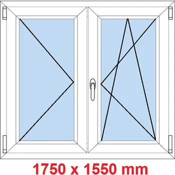 Okno Soft Dvoukřídlé plastové okno 175x155 cm, O+OS