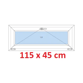 Okno Soft Plastové okno 115x45 cm, sklopné