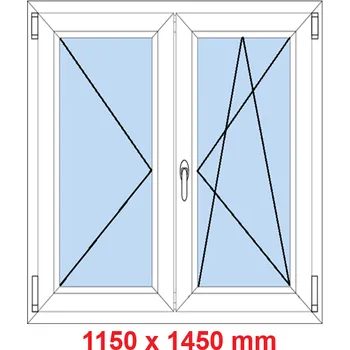 Okno Soft Dvoukřídlé plastové okno 115x145 cm, O+OS