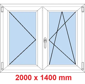 Okno Soft Dvoukřídlé plastové okno 200x140 cm, O+OS