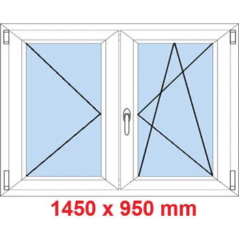Okno Soft Dvoukřídlé plastové okno 145x95 cm, O+OS