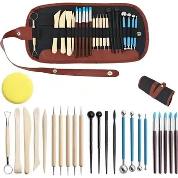 Výtvarná sada Sada 24 ks modelovacích a sochařských nástrojů pro keramiku Hlínu Voskové hmoty Umělecká řemesla Tvarování Modelování Vyřezávání
