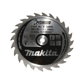 Pilový kotouč Makita kotouč pilový dřevo SPECIALIZED 136x1.5x10mm 24Z pro aku pily = old B-09139
