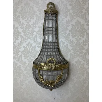 Nástěnné svítidlo Mosazné nástěnné svítidlo se sklem, cena za ks