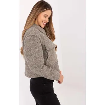 Šedá bouclé bunda s límcem SUBLEVEL