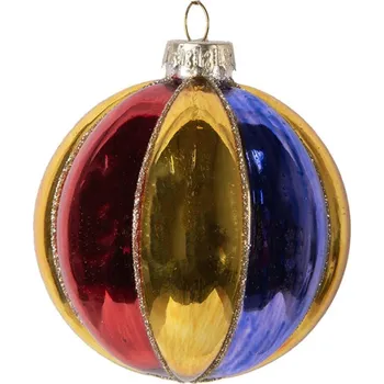 Vánoční ozdoba Barevná skleněná vánoční ozdoba Maassask II – 8x8 cm