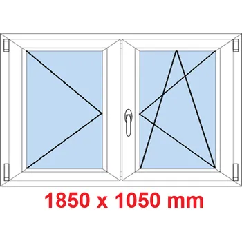 Okno Soft Dvoukřídlé plastové okno 185x105 cm, O+OS
