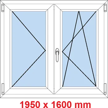 Okno Soft Dvoukřídlé plastové okno 195x160 cm, O+OS
