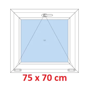 Okno Soft Plastové okno 75x70 cm, sklopné