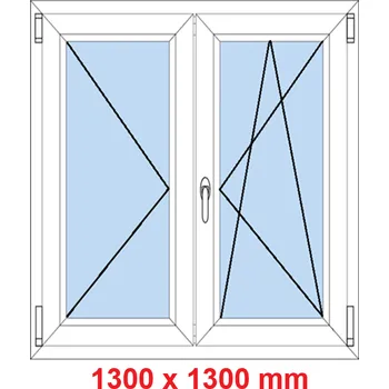 Okno Soft Dvoukřídlé plastové okno 130x130 cm, O+OS