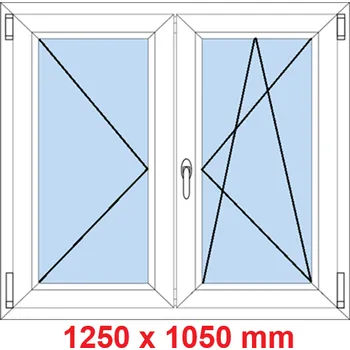 Okno Soft Dvoukřídlé plastové okno 125x105 cm, O+OS