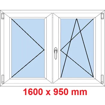 Okno Soft Dvoukřídlé plastové okno 160x95 cm, O+OS