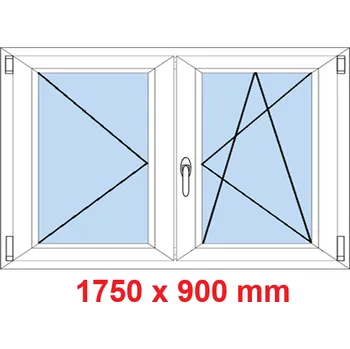 Okno Soft Dvoukřídlé plastové okno 175x90 cm, O+OS