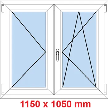 Okno Soft Dvoukřídlé plastové okno 115x105 cm, O+OS