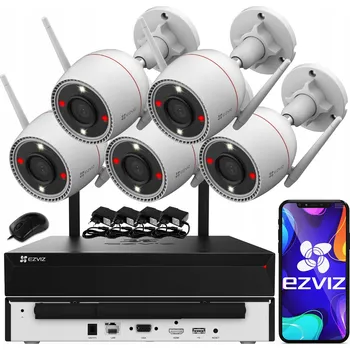 Bezpečnostní kamera WiFi Sada Venkovní Kamery - 5 kamer H3c 5MPx s Aplikací EZVIZ