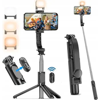 Selfie tyč SELFIE TYČ STATIV PRO TELEFON BLUETOOTH KIJEK TRIPOD DRŽÁK DLOUHÝ S LED