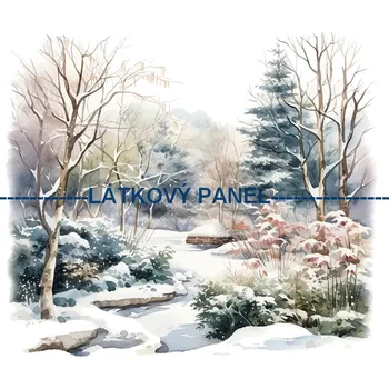 Látkový panel - Zimní krajinka - ZIM-52 Velikost: 35x35cm, Materiál: Kočárkovina
