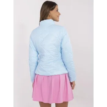 Světle modrá prošívaná bunda se zipem