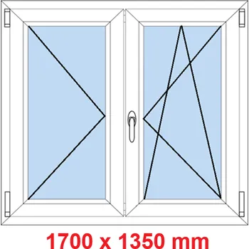 Okno Soft Dvoukřídlé plastové okno 170x135 cm, O+OS